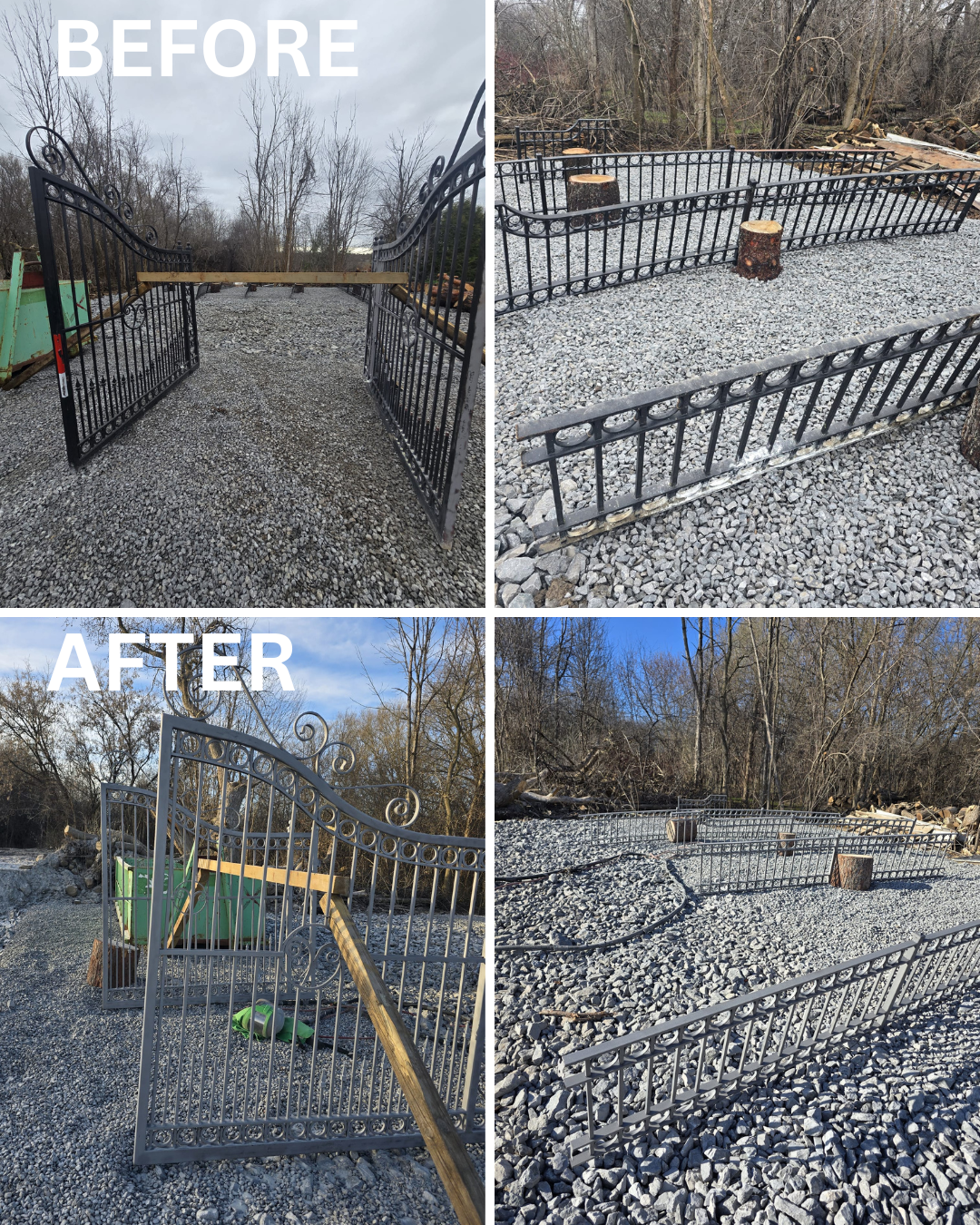 Gate rust removal by sandblasting